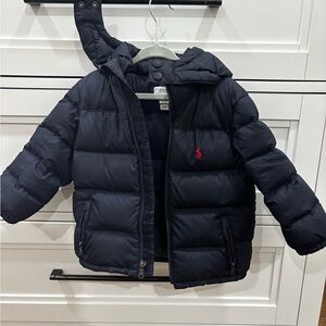 POLO RALPH LAIREN navy blue Puffer Jacket with Red Logo